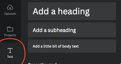 How to add text in Canva