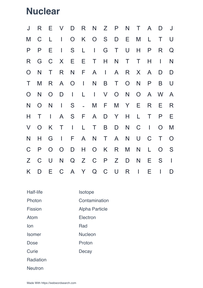 Nuclear Word Search